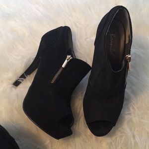 Suede Black Heels